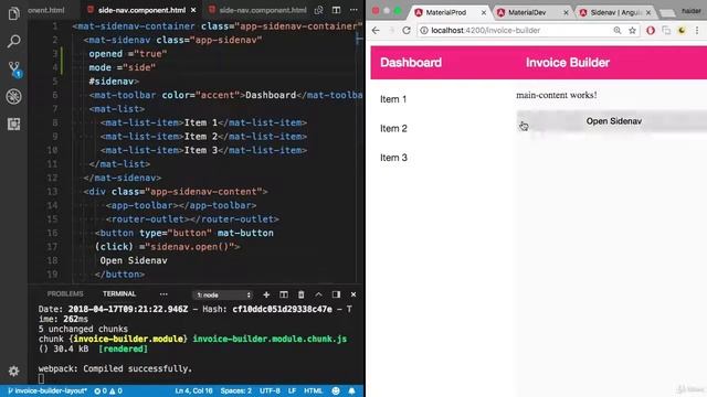 Learning Angular 7 from scratch - Part 5-10 - Adding Mode to the Material Sidenav Navigation смотреть онлайн