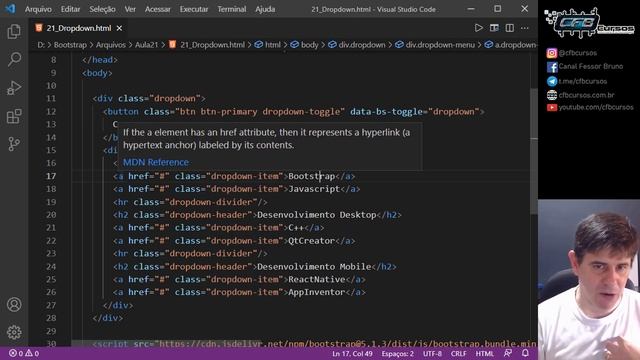 Menu DropDown em Bootstrap [DropDown Bootstrap] - Curso de Bootstrap - Aula 21 смотреть онлайн