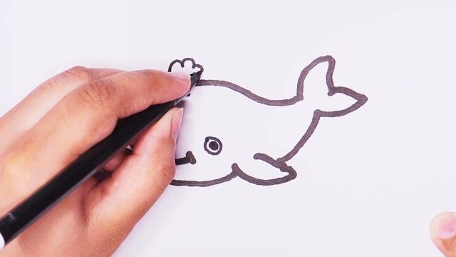 How to draw a whale | Как нарисовать маленького кита для детей | Bolalar uchun kit rasmini chizish смотреть онлайн