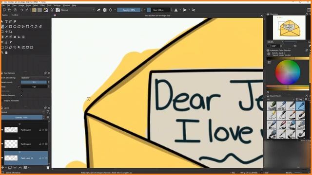 How to draw an envelope in Krita ? Full Tutorial смотреть онлайн