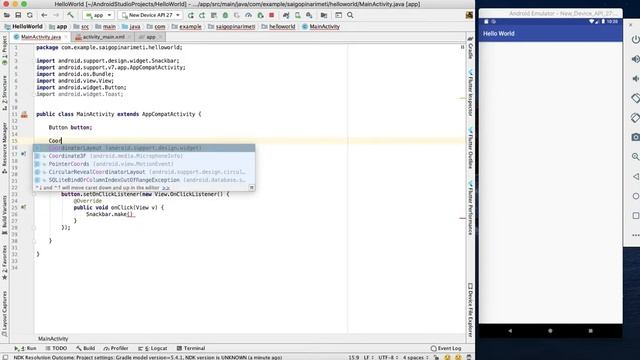 Snackbar in android | android app development tutorials for beginners in telugu Sai Gopi Tech Telug смотреть онлайн