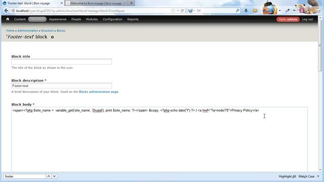 Drupal 7.x. How To Edit Footer Copyright смотреть онлайн