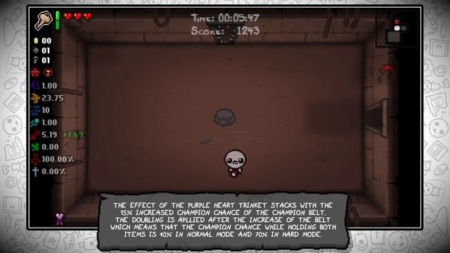 Purple Heart - Trinket Guide - The Binding of Isaac: Rebirth смотреть онлайн