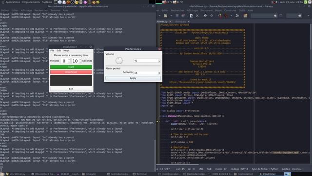 Clocktimer software Python3 PyQt5 смотреть онлайн