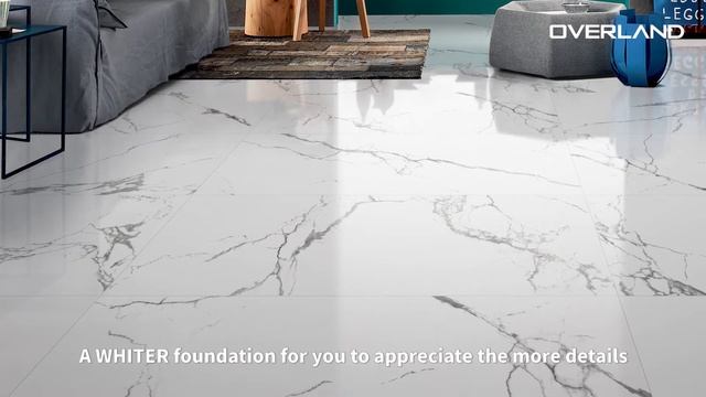 Overland Polished Porcelain Collection丨Statuario Venato White Ceramic Floor Tile Porcelain