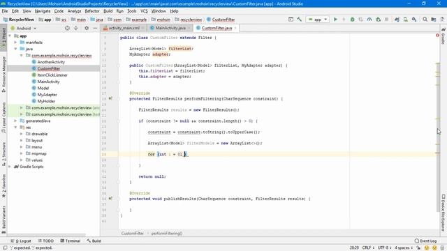 Recyclerview with Cardview in Android Studio Part 4: Custom SearchView смотреть онлайн