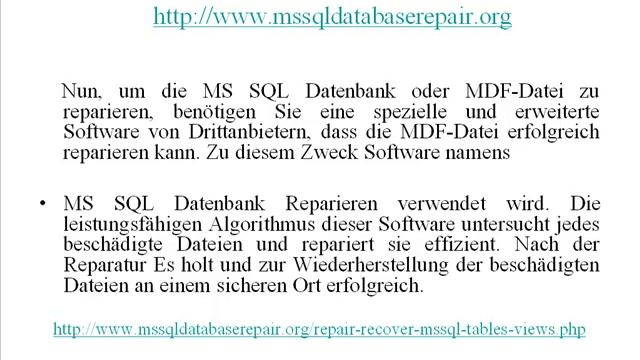MS SQL Datenbank Reparieren | Reparieren MS SQL Datenbank смотреть онлайн