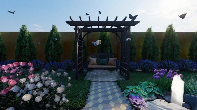 Ландшафтный дизайн заднего двора - 2 сотки смотреть онлайн