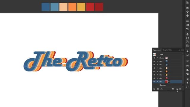 Vintage/Retro text effect | Striped text in Adobe Illustrator смотреть онлайн