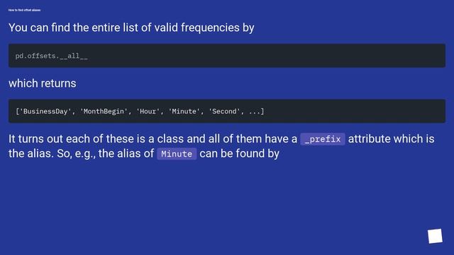 What values are valid in Pandas 'Freq' tags? смотреть онлайн