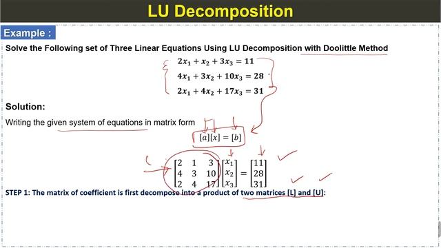 Lu Decomposition With Doolittle Method With Example | For solving System of linear Equations смотреть онлайн