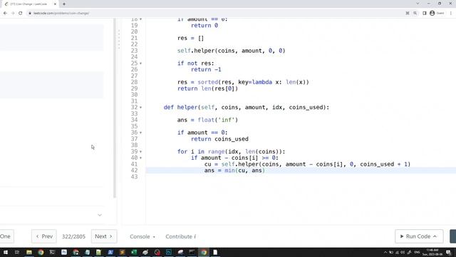 Coin Change - Leetcode 322 - Python смотреть онлайн