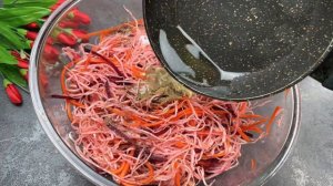 Вкусный салат из свёклы , капусты и моркови по корейски! Просто и легко