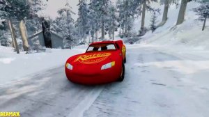 Epic Escape From The Lightning McQueen Head Eater Car VS Lightning McQueen Head Eater | BeamNG.Driv