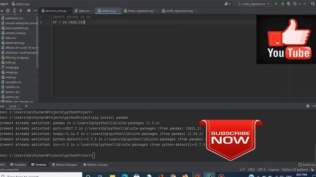 how to install pandas in pycham ide. how to read csv file in pycham.how to display csvfilein pycham смотреть онлайн
