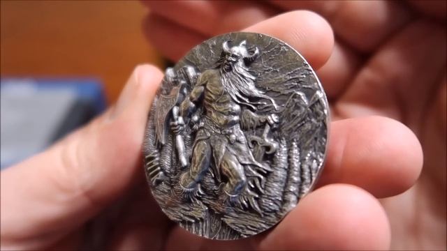 WOW!!! Ymir - Legends of Asgard 3 oz Max Relief Silver Coin In Hand! смотреть онлайн
