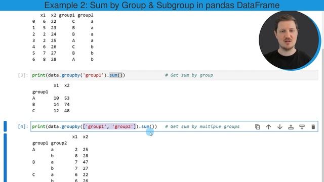 Calculate Sum by Group in Python (2 Examples) | DataFrame Subgroups | groupby() & sum() Functions смотреть онлайн