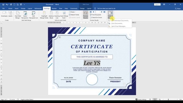 How to Auto Generate Certificates With Different Name of Participants-[Microsoft Word] смотреть онлайн