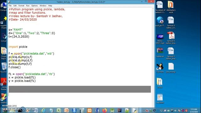 Python- pickle, lambda, map and filter functions смотреть онлайн