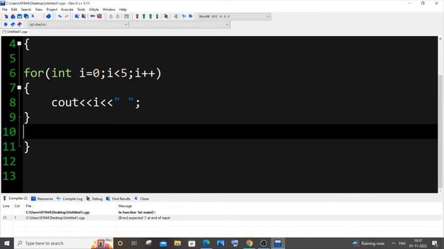 Error expected '}' at end of input SOLVED in C++ смотреть онлайн