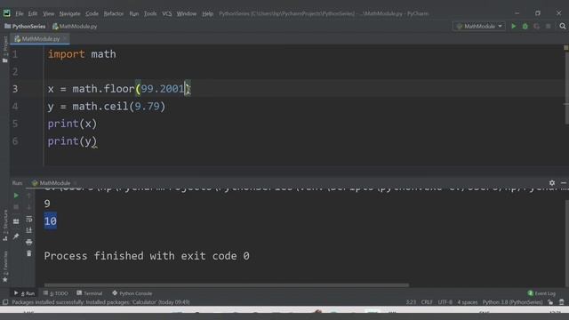 Python Math Module | Import Math Functions | Floor in Python | Ceil in Python | factorial | Sqrt() смотреть онлайн
