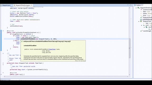 Timer in Java смотреть онлайн
