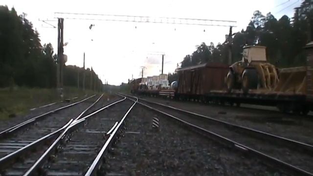 Тепловоз Ц36-7и-1534 на ст. Аэгвийду / GE C36-7i-1534 Passing Aegviidu Staton