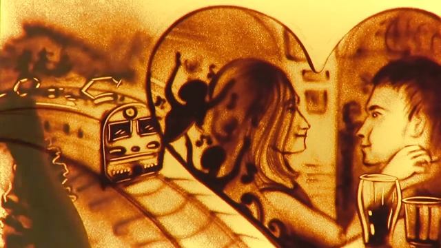 Песочная видеооткрытка. Подарок супругу в день бракосочетания. смотреть онлайн