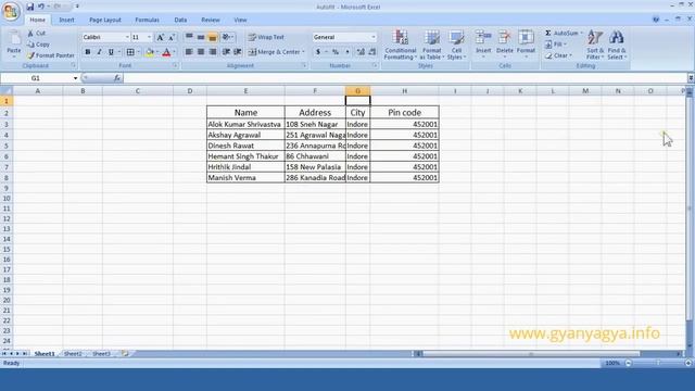 How to autofit columns & rows in MS Excel 2007 in Hindi Part 39 смотреть онлайн