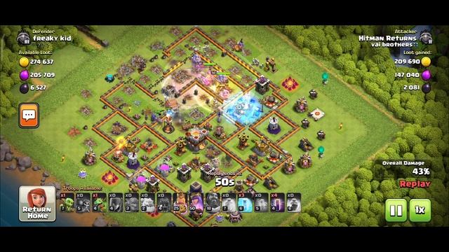 TH11 Ice Golem+Bowler+Witch Bat Spell Attack | Best TH11 Attack Strategy in Clash of Clans смотреть онлайн