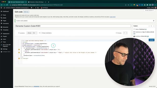 Elementor Sticky Headers: Hide Header on Scroll Down, Show On Scroll Up смотреть онлайн