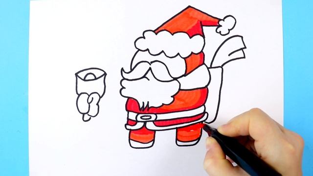 Санта Клаус - Амонг Ас | How to draw AMONG US Santa Claus смотреть онлайн