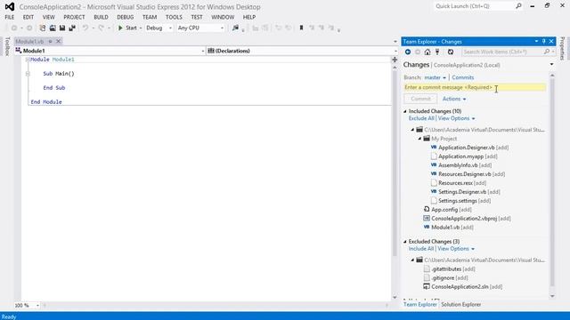 Academia Virtual: Tutorial de Source Control GIT + Microsoft Visual Studio) смотреть онлайн