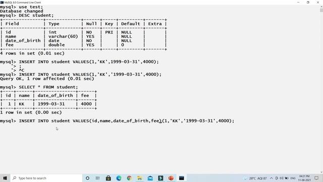 SQL INSERT INTO Statement | INSERT INTO Statement with different use cases in MySQL|KK JavaTutorial смотреть онлайн