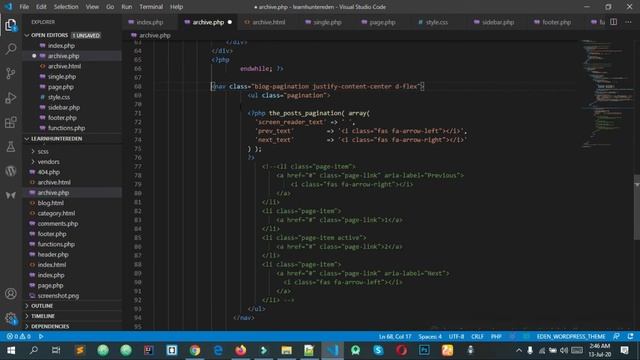 70 Archive page Pagination | wordpress theme development bangla tutorial смотреть онлайн