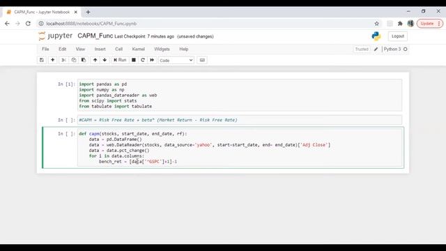 CAPM by using Function in Python | Expected Return | Capital Asset Pricing Model смотреть онлайн