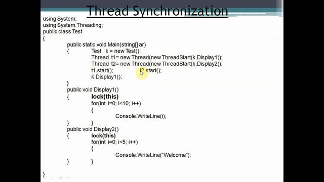 15 Multithreading with Thread Synchronization using lock and monitor function in C# Dot Net смотреть онлайн