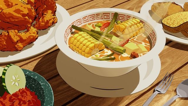 Ghibli food feast - Weekly challenge - Made with Blender. смотреть онлайн