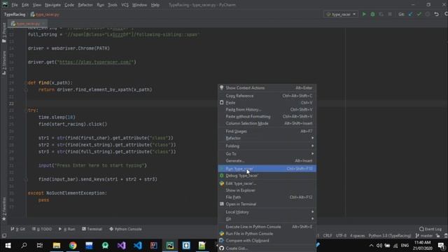 Make Typing Bot Using Python in TypeRacer and Get Banned смотреть онлайн