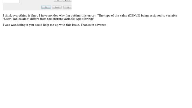 Facing Error in "Execute Sql task" component (The type of the value (DBNull) being assigned to... смотреть онлайн