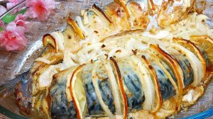 Вкусный ужин или обед. Запеченная Скумбрия в духовке с луком и лимоном. Очень просто и вкусно