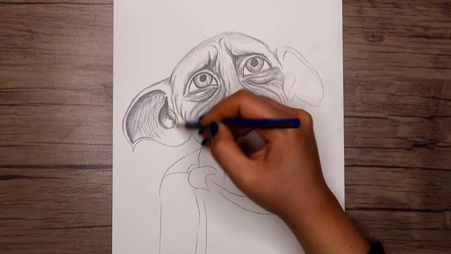 How to Draw Dobby the House Elf from Harry Potter | Realistic Pencil Drawing смотреть онлайн