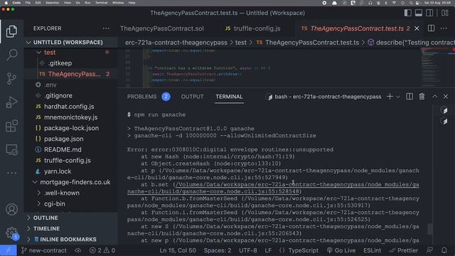 Ganache Testing - Fixing Error:0308010C:digital envelope routines::unsupported смотреть онлайн