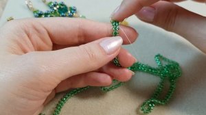 Beaded chain/Beaded necklace/Simple bead chain/Цепочка "В крестик"/Мастер класс/Бисероплетение/Бисе