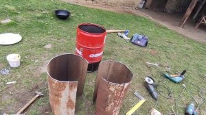 Печь под казан из 60 литровой бочки!