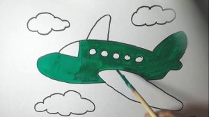 Как нарисовать САМОЛЕТ/ Рисунок-раскраска для детей/How to draw a plane
