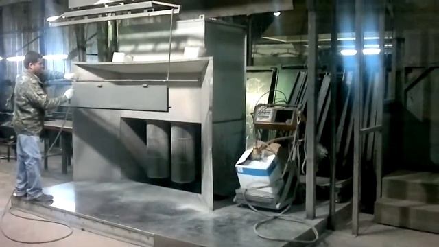 Окраска методом порошковой полимеризации. Обдув свободного полимера. смотреть онлайн