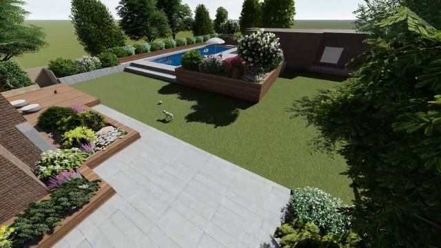 3D Визуализация ландшафтного проекта. Ландшафтный дизайн. смотреть онлайн