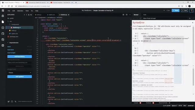React js Calculator Tutorial with CSS Grid Part 2 смотреть онлайн