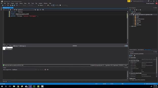 Web Development: Purdue CGT 456 Connect to SQL Server through Visual Studio смотреть онлайн